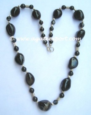 Black Onyx Tumble Necklace.