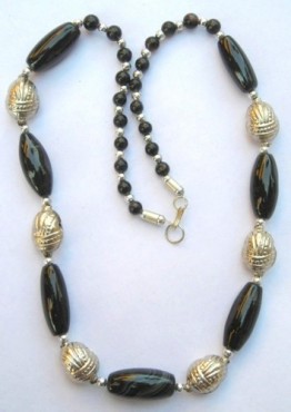 Black Onyx Pipe Necklace.