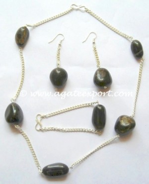 Black Onyx Necklace, Earrings, Bracelet Set