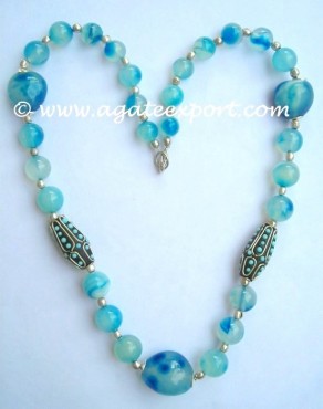 Blue Onyx Beads Necklace.