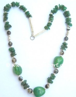 Green Onyx Tumble Stone With Green Aventurine Chip