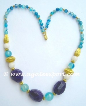 Faceted Tumble Stone Necklace.