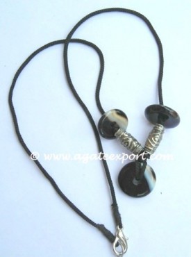 Black Onyx Donut Native Necklace.