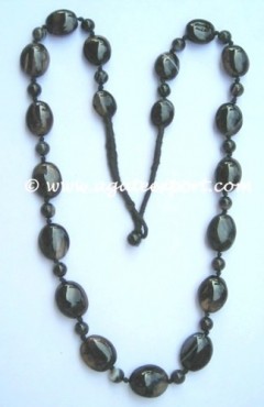 Black Onyx Almond With Round Beads Necklace