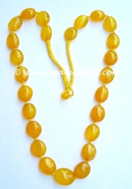Yellow Onyx Almond Necklace.