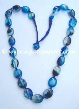Blue Onyx Almond Necklace.