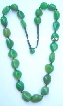 Green Dyed Tumbled Stone Necklace.