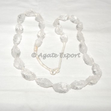 Hammered Crystal Quartz Necklace