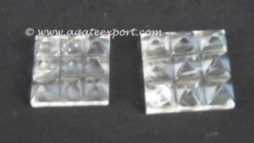 Crystal Quartz 9 Pyramid Grids