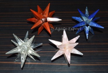 Mix Gemstone 12 Points Merkaba Star