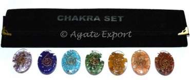 Orgone Energy Chakra Oval Set With Pouch