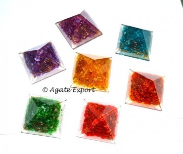 Orgone Chakra Color Pyramids Set