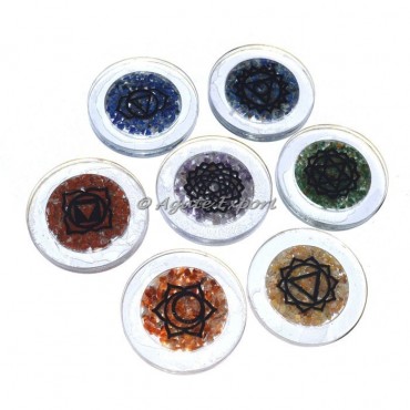 Acrylic Orgone Energy Chakra Disc Set