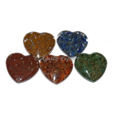 Orgonite Chakra Puffy Hearts