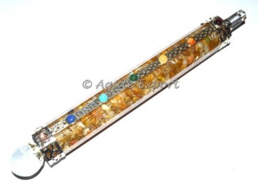 Golden Quartz Orgone Chakra Healing Wand