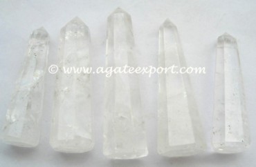 Indian Crystal Quartz Obelisks.