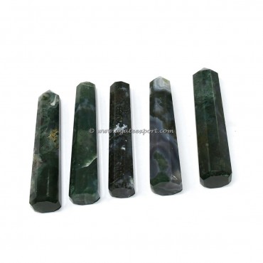 Moss Agate Obelisk Crystals Point