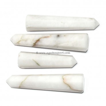 White Agate Crystals Points