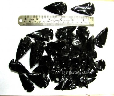 Black Obsidian Arrowheads 2 Inches