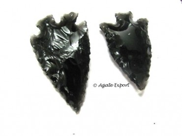 Antic Black Obsidian Arrowheads