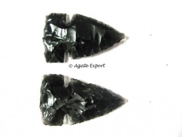 Black Stone Obsidian Arrowheads