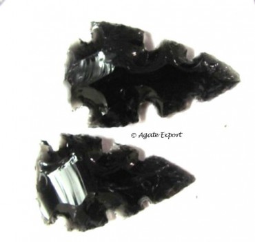 Stone Black Obsidian Arrowheads