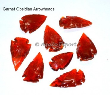 Garnet Obsidian Arrowheads