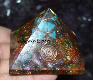 Chakra Orgone Pyramids with Merkaba star
