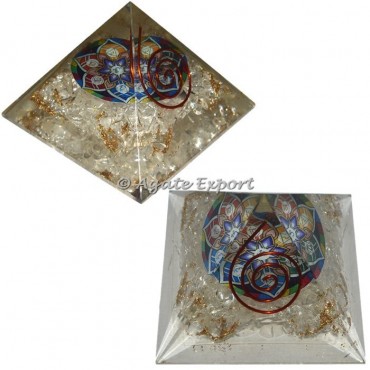 Crystal Quartz Chakra Sanskrit Symbol Orgone Pyramids