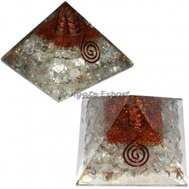 Crystal Quartz Orgone Pyramids with Crystal Point