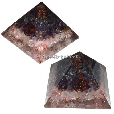 Amethyst and Rose Orgone Pyramids