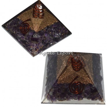 Amethyst Orgone Pyramids with Crystal Point