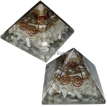 Selenite Orgone Pyramids with Double Choko Reiki