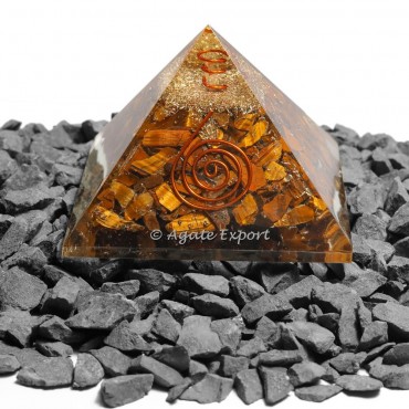 Tiger Eye Orgonite Pyramid