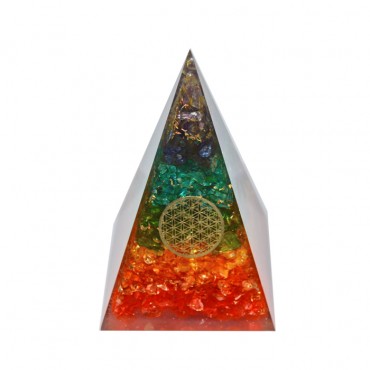 Seven Chakra Layer Nubian Orgonite Pyramid