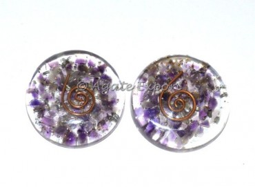 Amethyst Orgone Energy Disc Stone