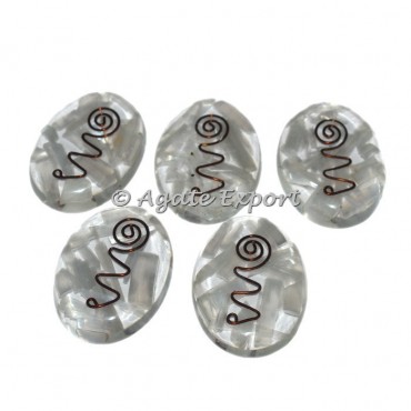 Selenite with Choko ReikI Oval Orgonite Cabs