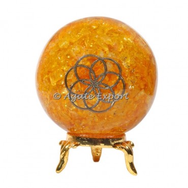 Golden Quartz Orgonite Spheres