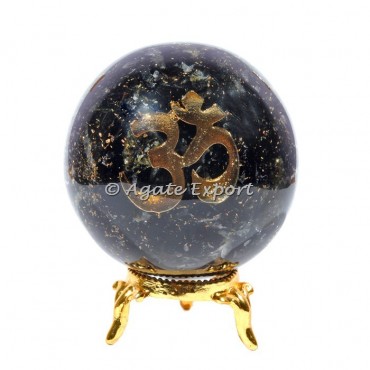 Tourmaline Orgonite Spheres with OM