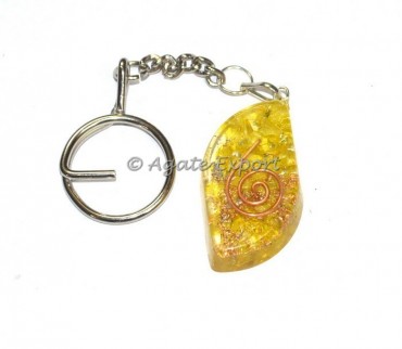 Orgone Citrine Eye Keychain
