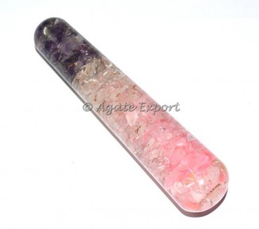Crystal Rose Amethyst Quartz Massage Wand