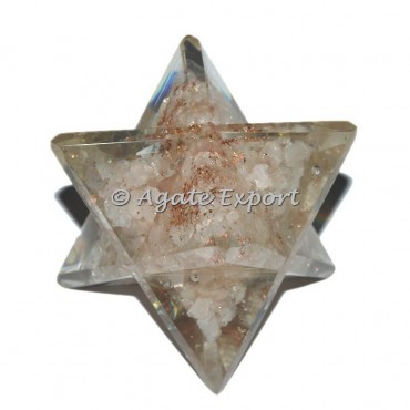 Rose Quartz Orgonite Merkaba Star