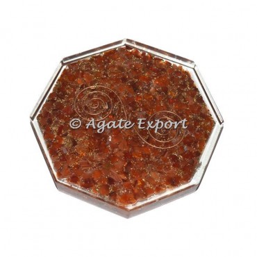 Red Carnelian Healing Orgonite Vastu Plate