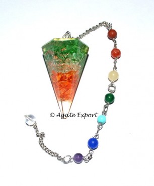 Chakra Orgone Pendulum With Chakra Chain