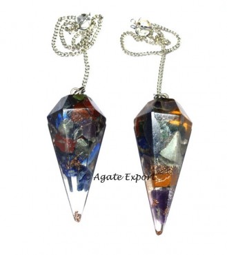 Faceted Chakra Orgone Pendulum