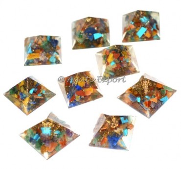 Seven Chakra Stones Orgone Pyramid