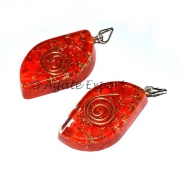 Red Carnellian Eye Orgone Pendants