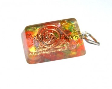 Chakra Crystals Ractangale Orgone Pendants