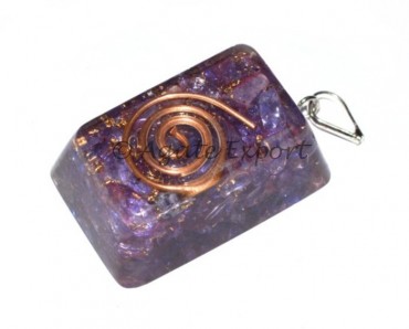 Amethsyt Ractangale Orgone Pendants