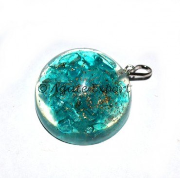 Blue Topaz Round Orgone Pendants